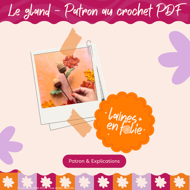 Patron au crochet – Le gland (PDF)