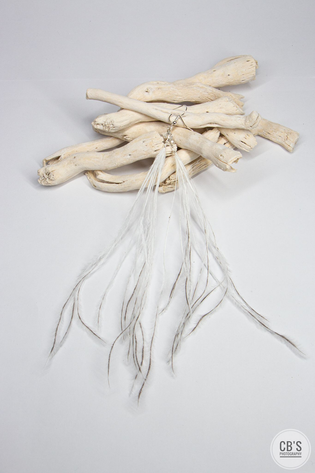 Boucles d'oreilles en plumes d'autruche bailloque