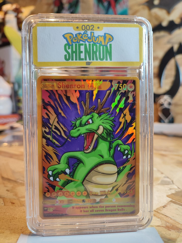 Carte custom Pokejump Shenron sous slab