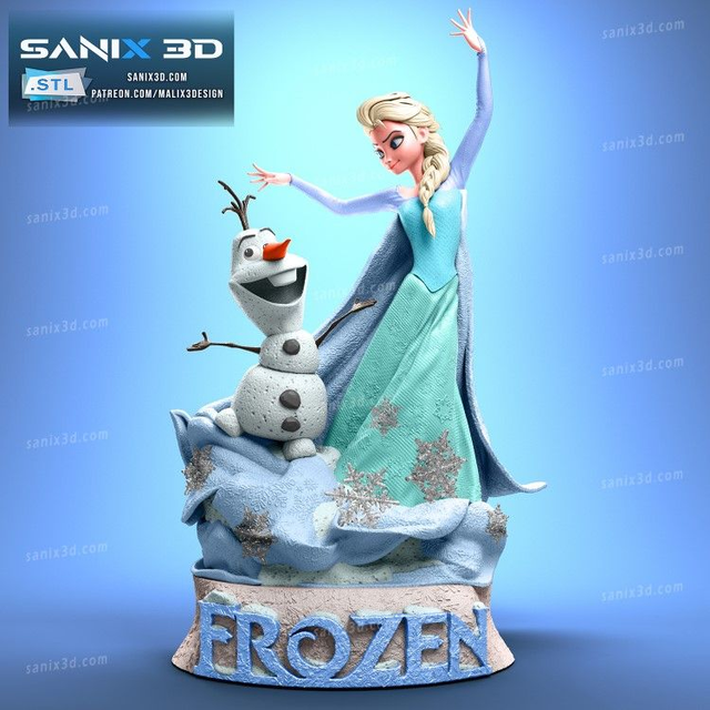 STATUE ELSA &amp; OLAF (La reine des neiges) 