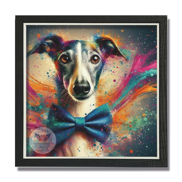 Artistic dog print in square frame (D10)