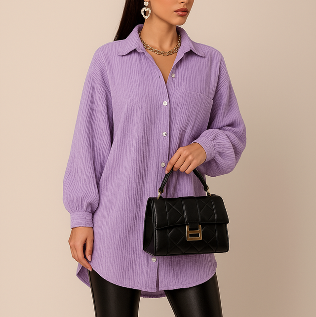 Chemise longue gaz de coton 