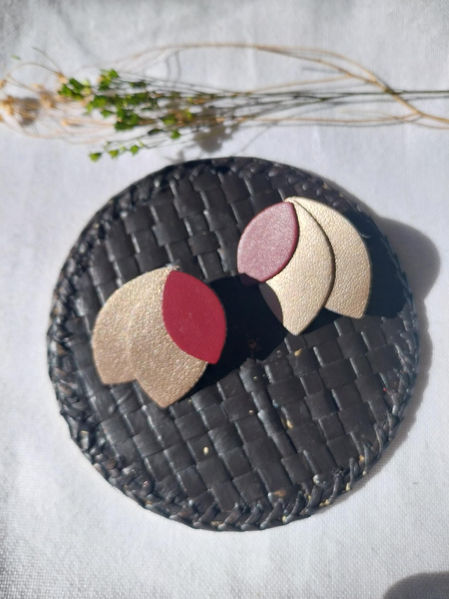 Boucles d'oreilles en matières végétales de céréales" et pommes