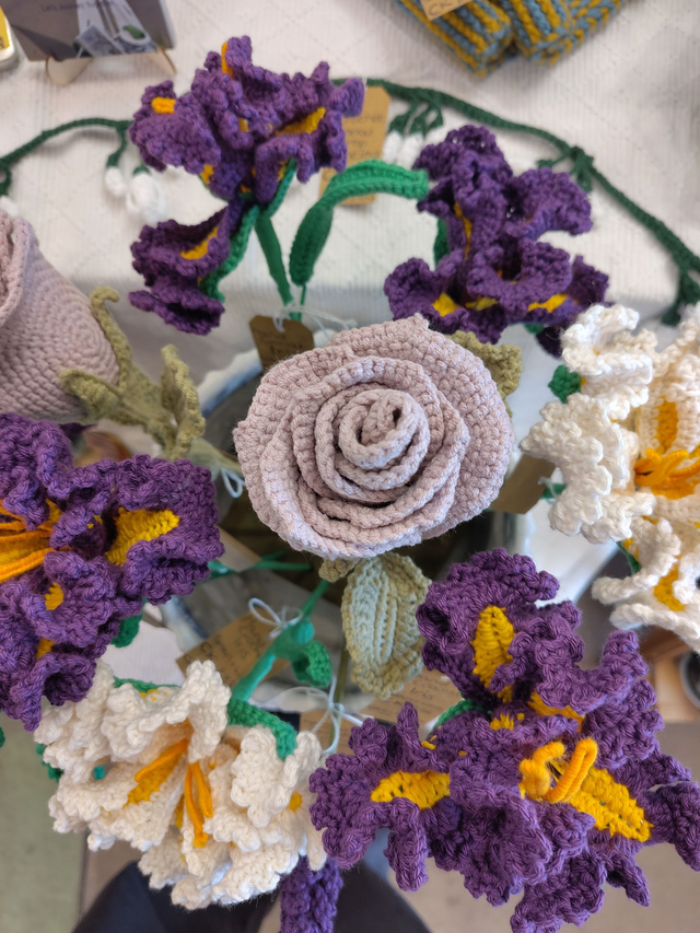 crochet crafts - Hand-Crocheted Cotton Iris Bloom  (Made to order - allow 3 weeks craft time)