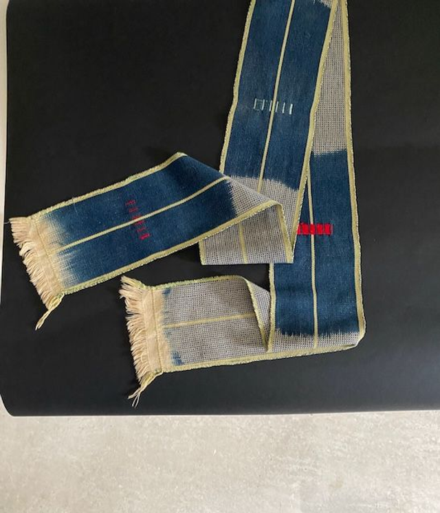 Fine wool indigo dyed scarf