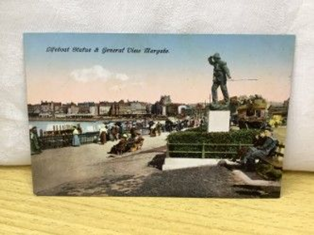 Lifeboat Statue &amp; General View, Margate, Kent, Philco Series No.2493 Postcard. Our Ref No. no. R91 £2.00