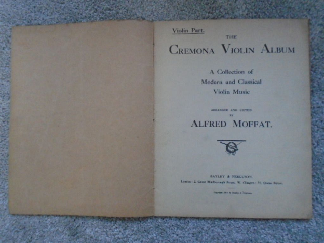 Cremona Violin Album A Collection of Modern &amp; Classical Violin Alfred Moffat