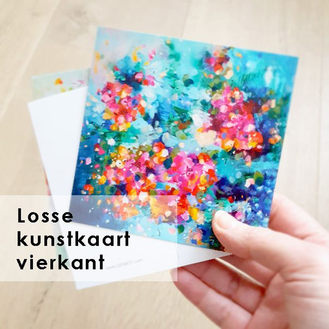 Losse postkaart Showers of Flowers - vierkant (zonder envelop)