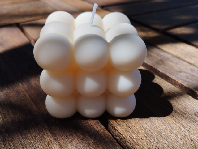 Bougie Bubble Blanche  - Bougie artisanale