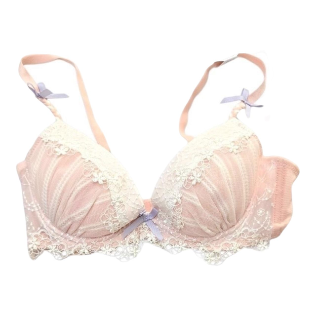Pink pinstripe lace Japanese Bra UK 34D  