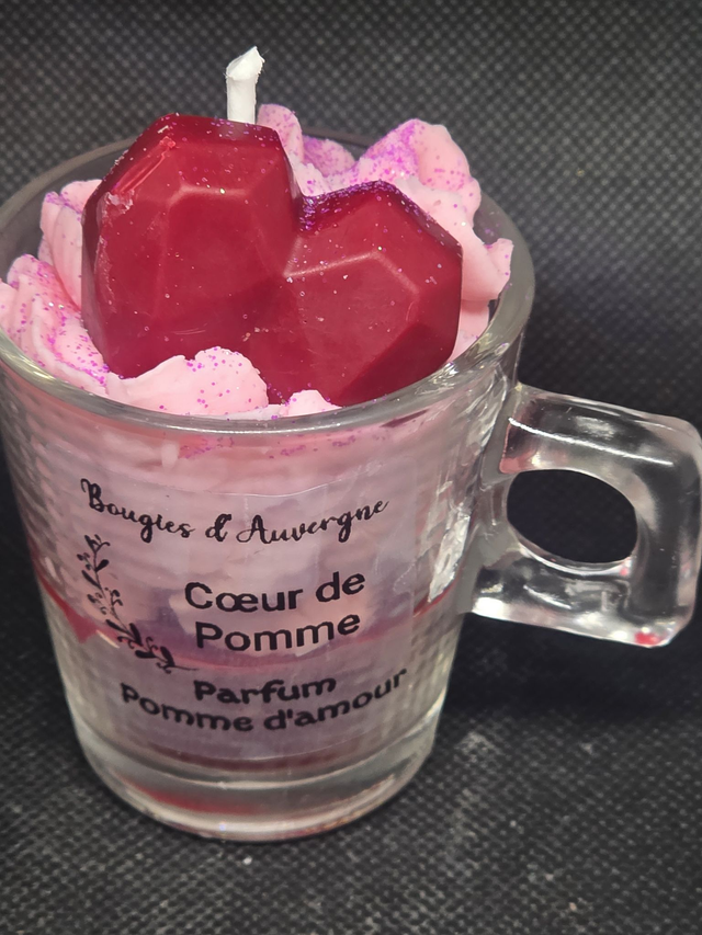 Bougie cœur de pomme Parfum Pomme d’amour
