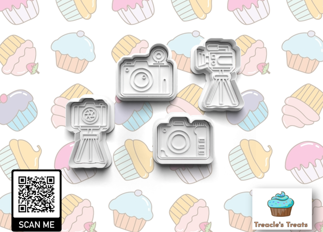 Camera theme Fondant/cookie stamps with cutters