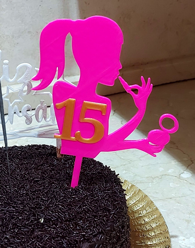 Topo de bolo em impressão 3D&quot;maquilhagem&quot;