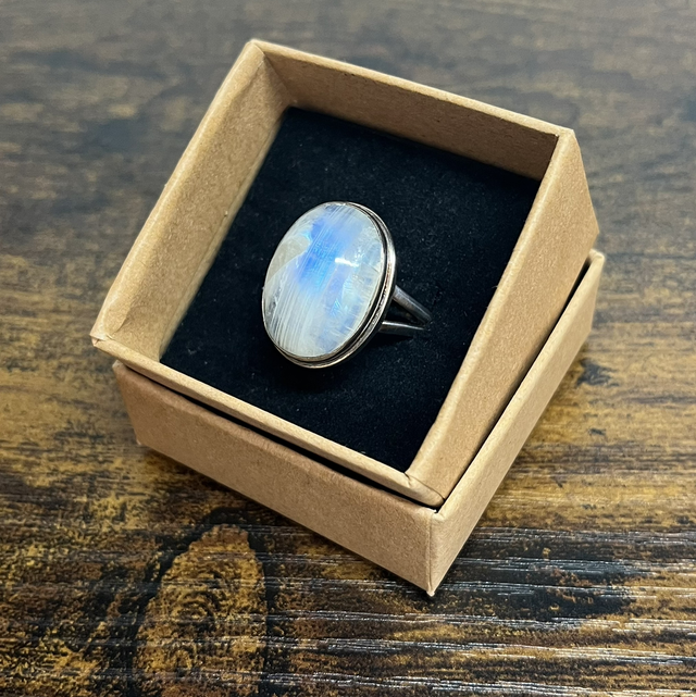 Bague en argent et Péristérite - Taille 63