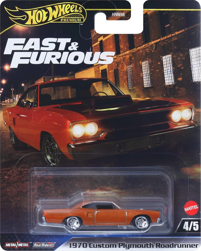 Hot Wheels Premium Fast &amp; Furious - 1970 Custom Plymouth Roadrunner in Orangemetallic