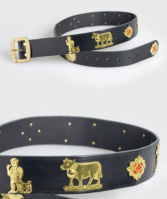 Ceinture cuir Appenzell - Largeur 4 cm - dorée