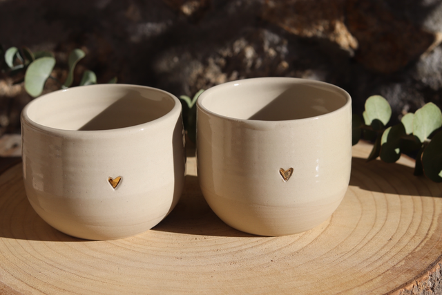 Mug avec petit cœur en or 