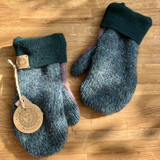 Green &amp; Purple Mittens