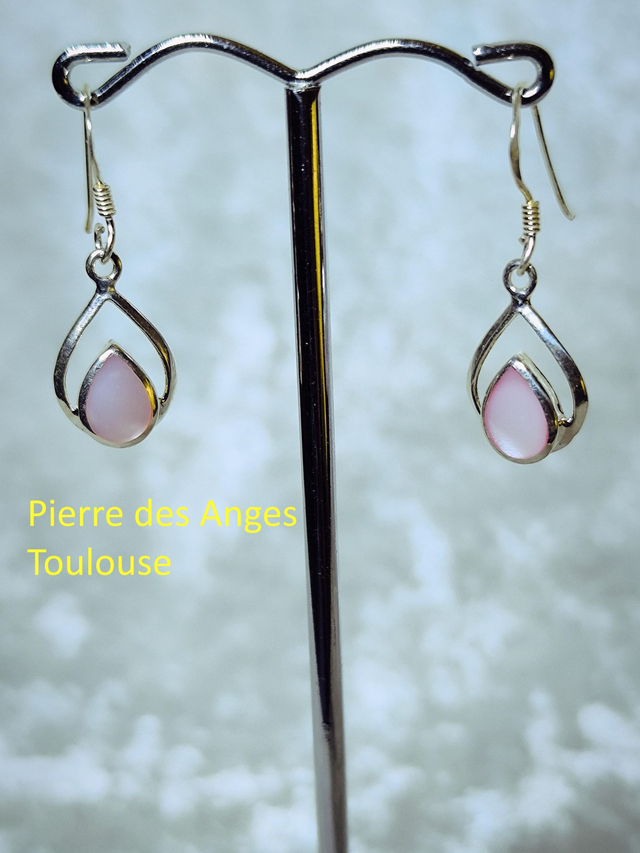 Boucle d'Oreilles Nacre Rose