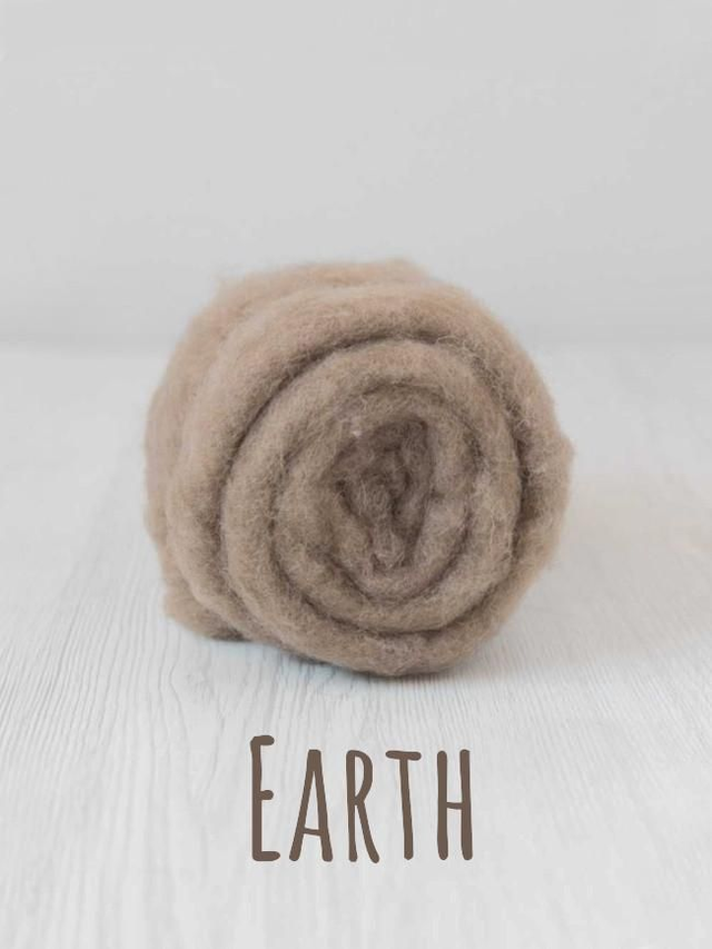 Carded wool for Needle Felting Maori DHG Carded Batt - Earth