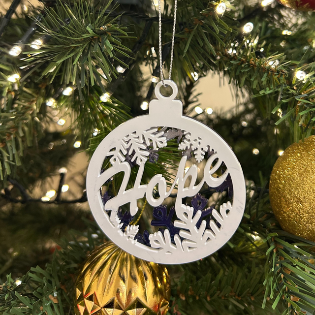 2 x Circular Hope Baubles (Purple)