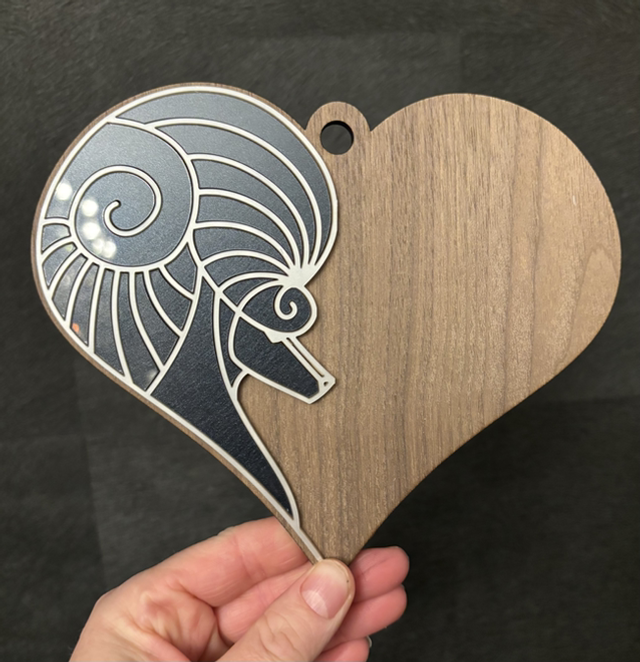 Wall Art - Poodle Fantasy Acryl and Oak wood 