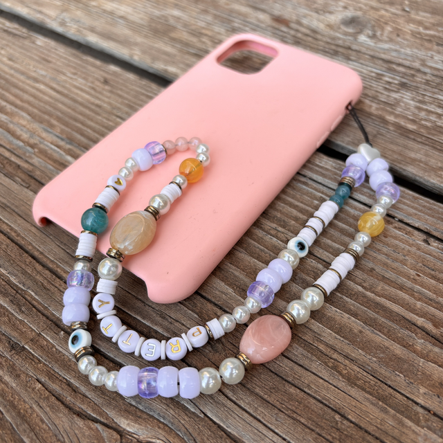 Grigri de téléphone Stone blanc PRETTY - Taille M