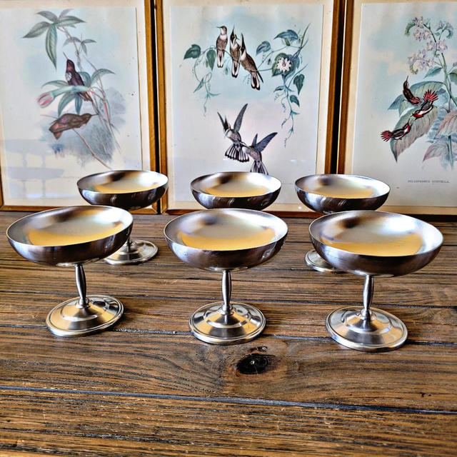 X Coupes champagne ou glace inox vintage années 70-80