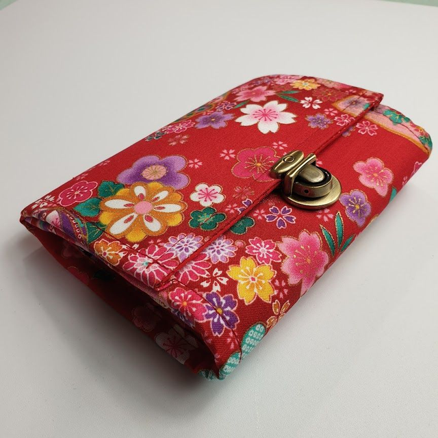 Portefeuille court Ă fermoir "Miya" rouge