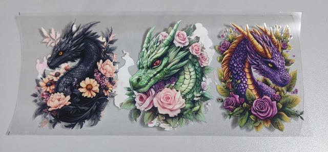 DTF Aufklebe-Folie ca 24x11cm Drachen 