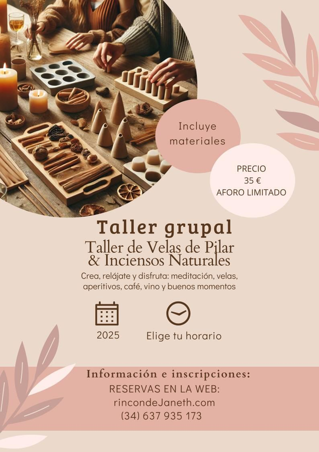 Taller  Presencial: Velas de Pilar &amp; Inciensos Naturales