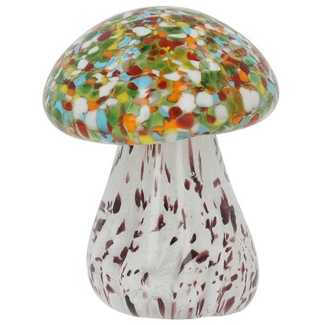 Handmade Art Glass Mushroom Ornament – Colourful Glass Collectable