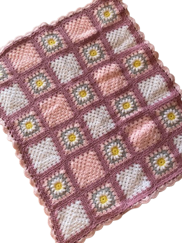 Manta Floral Rosa