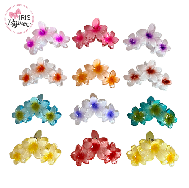 Pinza per capelli 3 fiori 