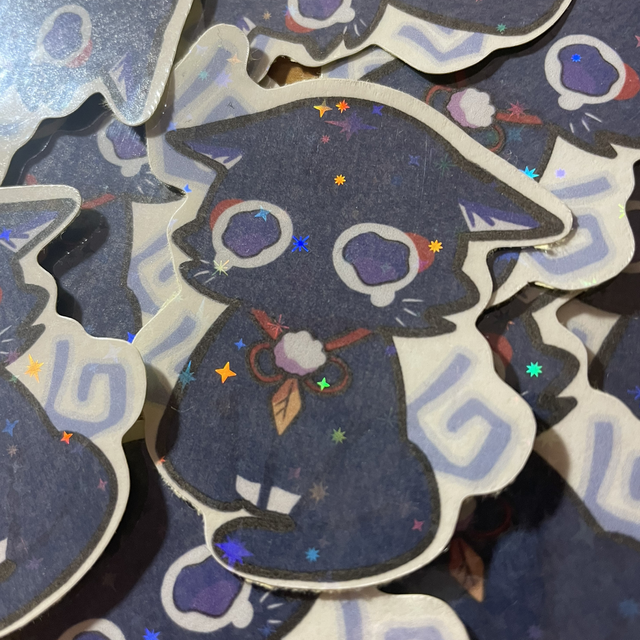 Genshin Scarameow holographic sticker