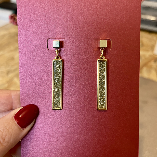 Boucles d'oreilles en vitrail doré