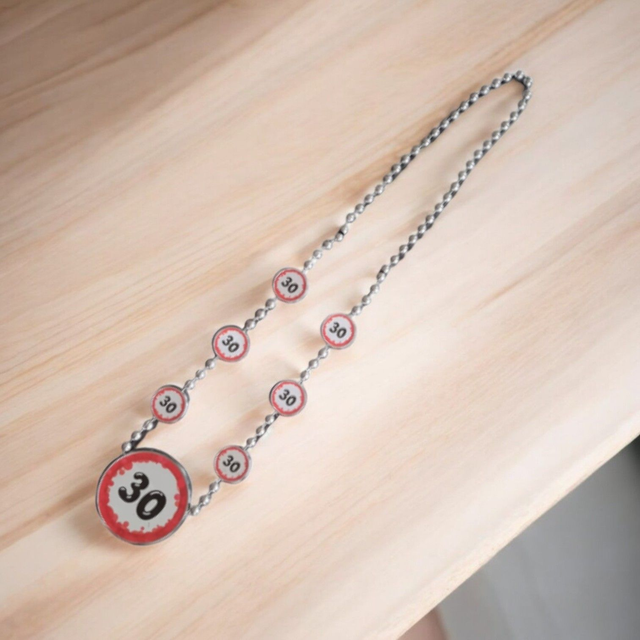 Halskette Verkehrsschild 30
