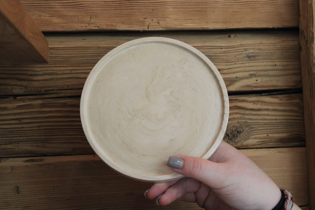 Plateau rond beige S