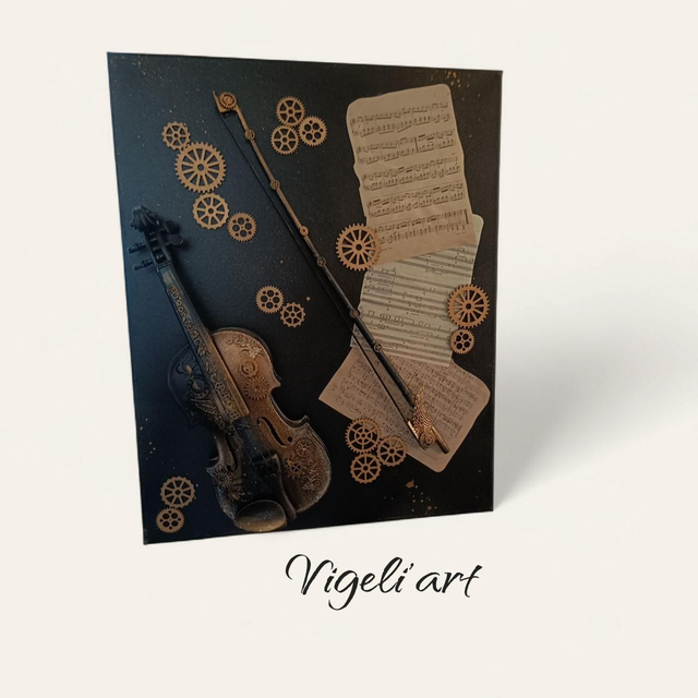 Tableau steampunk violon