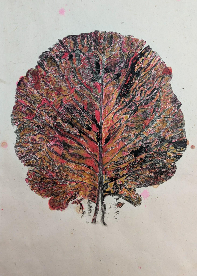 Sunset Cabbage print A5