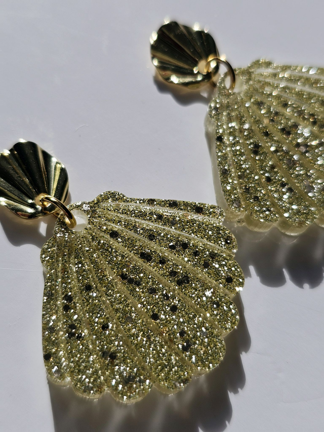 JACKIE aux fines paillettes or froid 