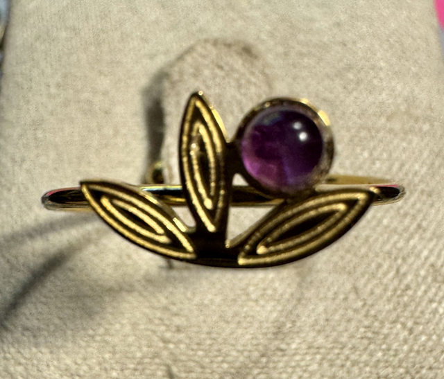 Bague fine en acier inoxydable doré