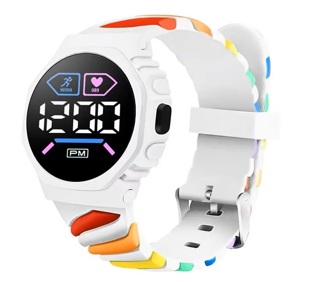 montre électronique led en silicone coloré, pour enfant  