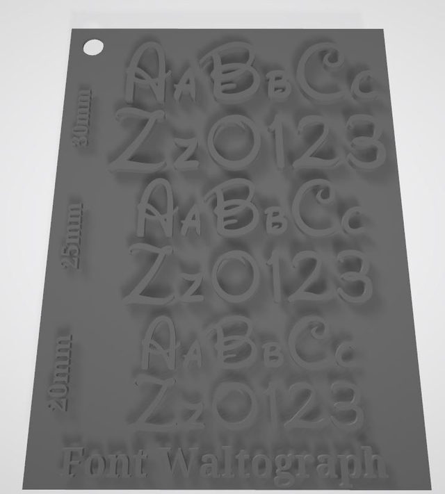 Letterstamps Set 62-teilig Font Waltograph