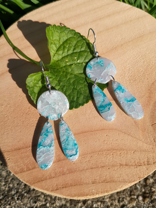 Collection Marbre Glacier - Boucles d&#039;oreilles Lilith