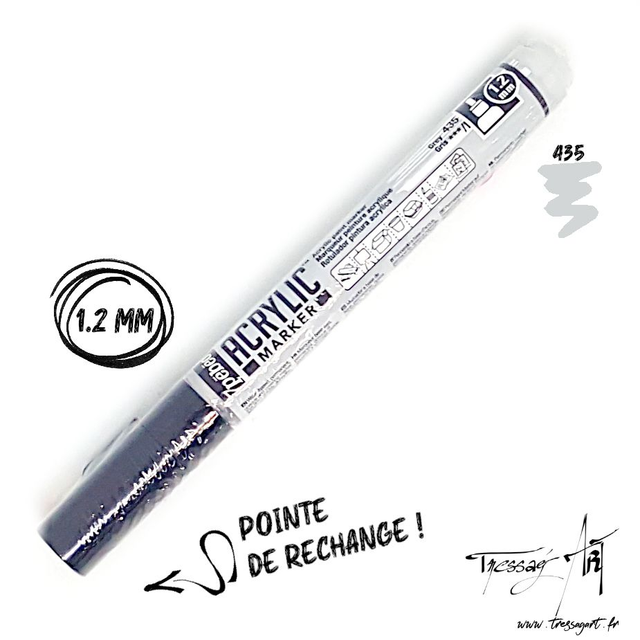 PEBEO - MARQUEUR ACRYLIQUE 1,2mm - GRIS - PB006435