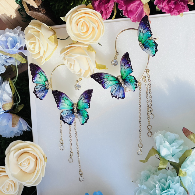 Papillons turquoises violet complet