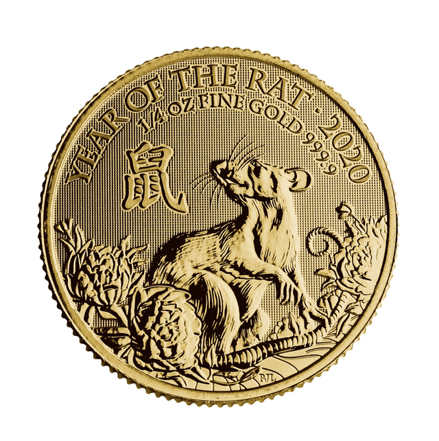 UK 1/4 oz Gold Lunar Rat Gold Coin
