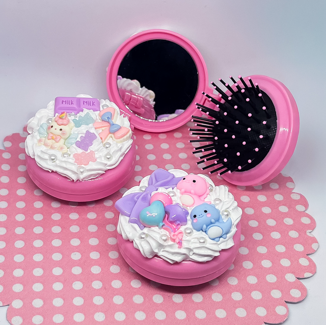 Haarbürste mit Spiegel Kawaii 