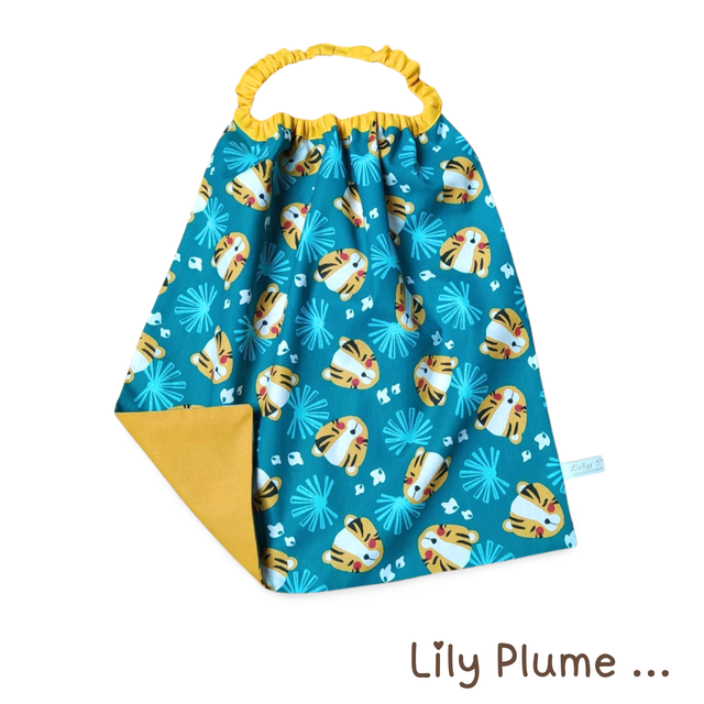 Serviette élastiquée têtes de tigres